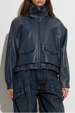 Loewe Leather jacket with stand-up collar