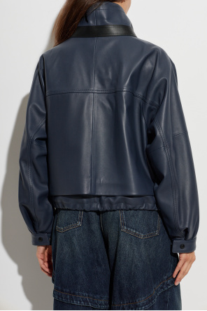 Loewe Leather jacket with stand-up collar