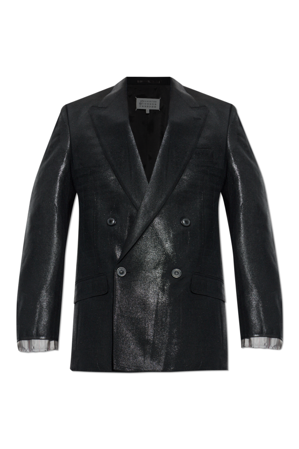 Maison Margiela Dwurzędowa marynarka o połyskującym wykończeniu