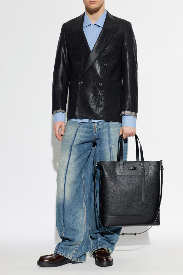 Maison Margiela Dwurzędowa marynarka o połyskującym wykończeniu