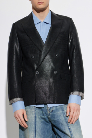 Maison Margiela Dwurzędowa marynarka o połyskującym wykończeniu