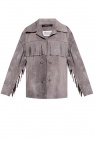 Maison Margiela GREY Suede jacket with fringes