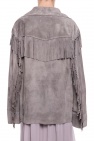 Maison Margiela GREY Suede jacket with fringes