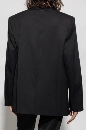 company logo plaque hoodie item Raw-trimmed blazer