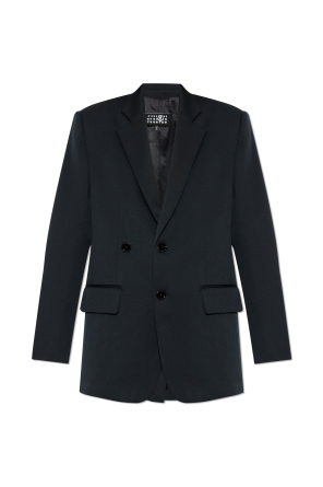 Blazer with wool trim
