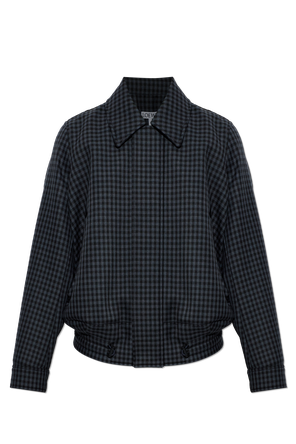 Wool jacket with ribbed hem