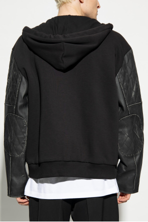 MM6 Maison Margiela Hoodie with leather sleeves