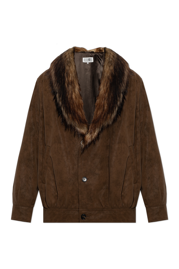 Jacket with Faux Fur Collar od MM6 Maison Margiela