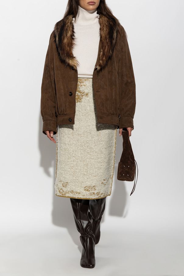 MM6 Maison Margiela Chaqueta con cuello de pelo sintético