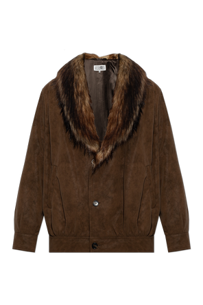 Chaqueta con cuello de pelo sintético