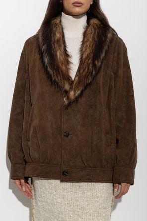 MM6 Maison Margiela Chaqueta con cuello de pelo sintético