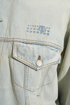 MM6 Maison Margiela Casaco de ganga com gola em pêlo