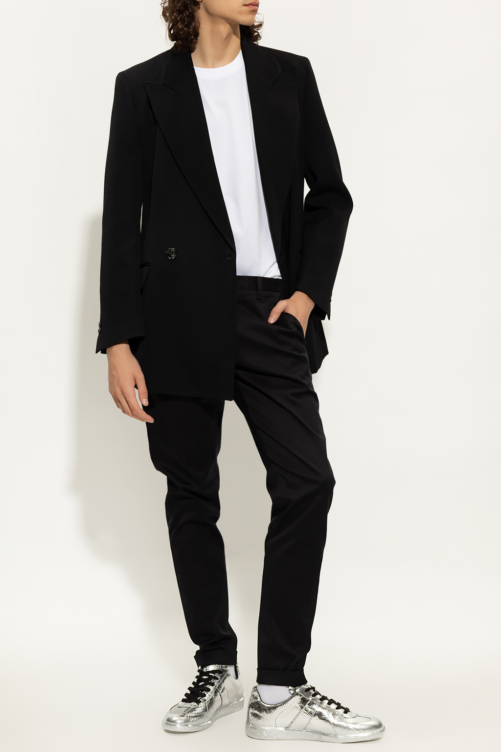 D shearling pattern jacket corsa Double-breasted blazer