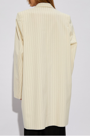 Pleated Poplin Mini Shirt Dress Long blazer