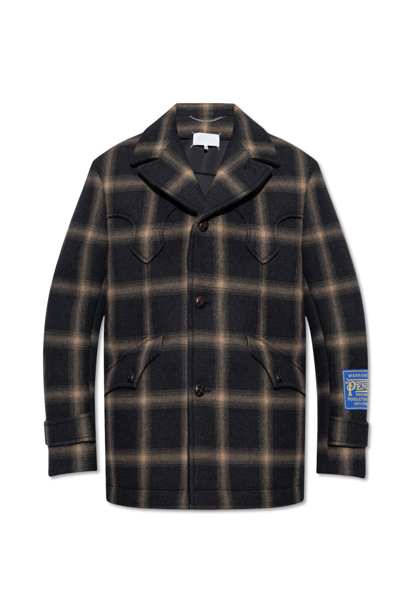 Maison Margiela Short coat with check pattern