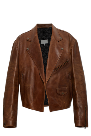 Chaqueta de piel con efecto ‘vintage’