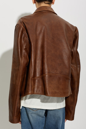 Maison Margiela Casaco de pele com efeito ‘vintage’