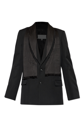Blazer with decoratively sewn-in shawl