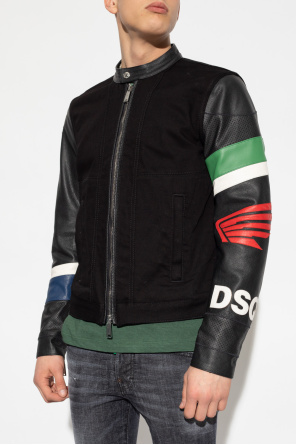Dsquared2 Jacket with leather sleeves