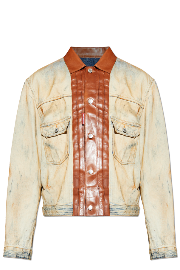 Denim jacket with leather trim, zdjęcie 1 Denim jacket with leather trim od Dsquared2
