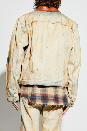 Dsquared2 Denim jacket with leather trim