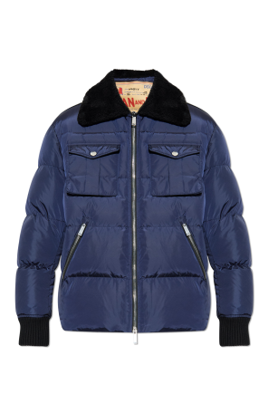 Daunenjacke mit Pelzkragen