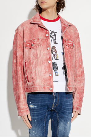 Dsquared2 Leather jacket with pockets
