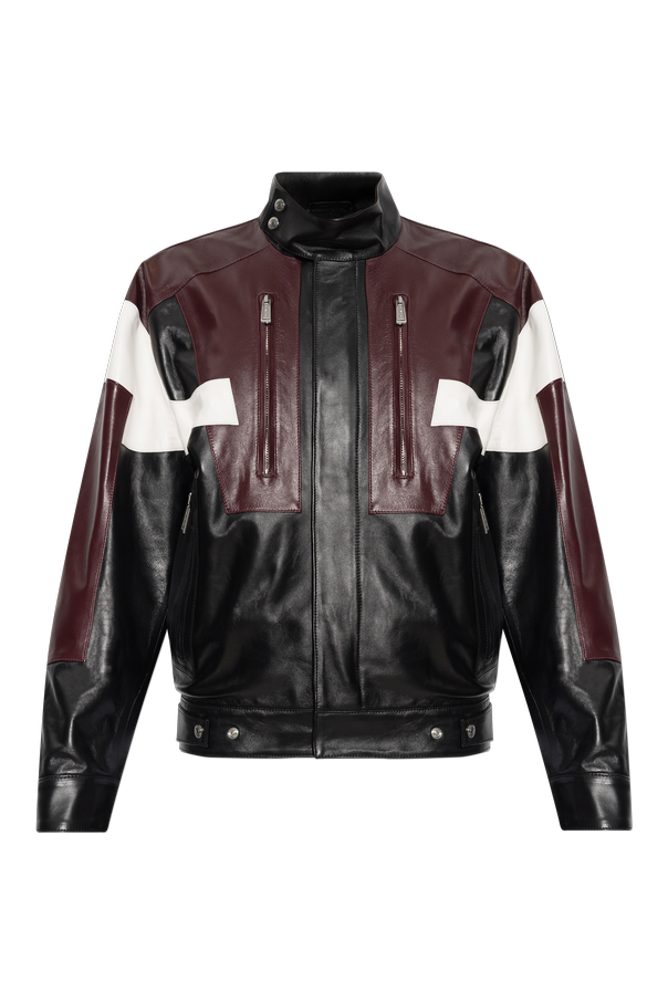 Leather Jacket with Stand Collar od Dsquared2