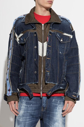 Dsquared2 Jeansowa kurtka z wszytym logo