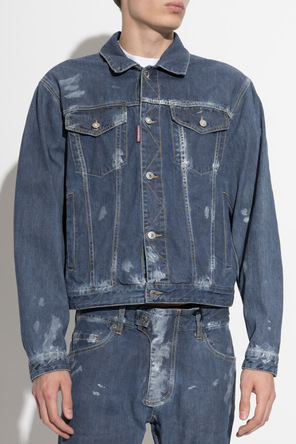 Dsquared2 Jeansowa kurtka z efektem ‘vintage’