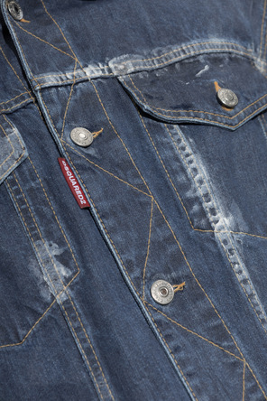 Dsquared2 Jeansowa kurtka z efektem ‘vintage’