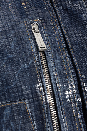 Dsquared2 Jeansowa kurtka z cekinami