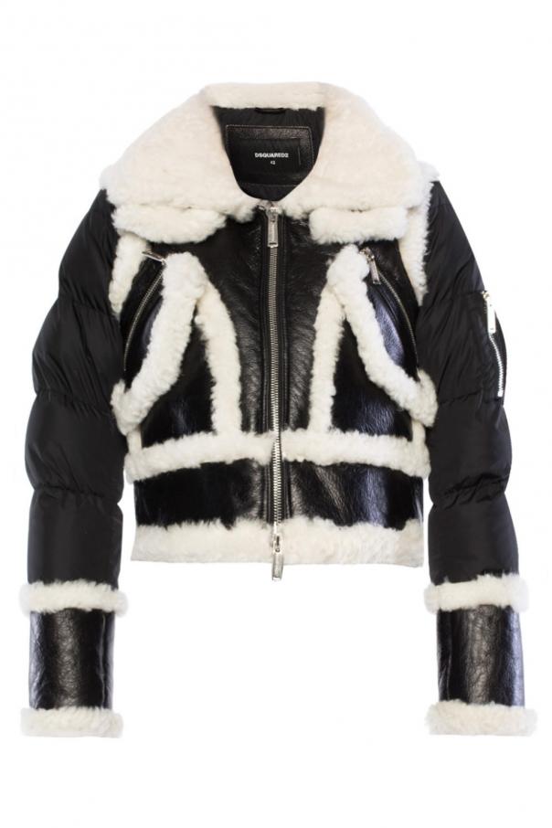 Black Fur-trim down jacket Dsquared2 - Vitkac GB