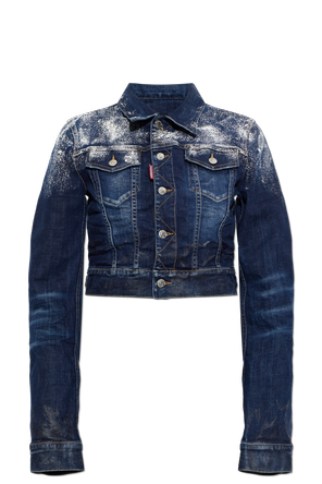 Denim jacket with ‘vintage’ effect
