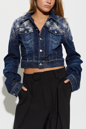 Dsquared2 Jeansowa kurtka z efektem ‘vintage’