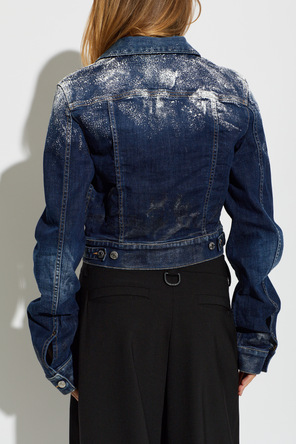 Dsquared2 Jeansowa kurtka z efektem ‘vintage’