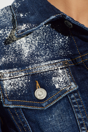 Dsquared2 Jeansowa kurtka z efektem ‘vintage’