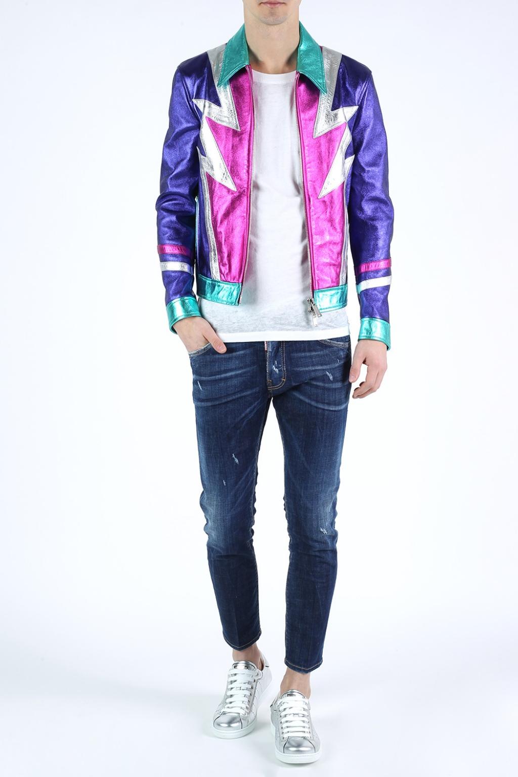 DSquared² Biker Jacket in Purple for Men