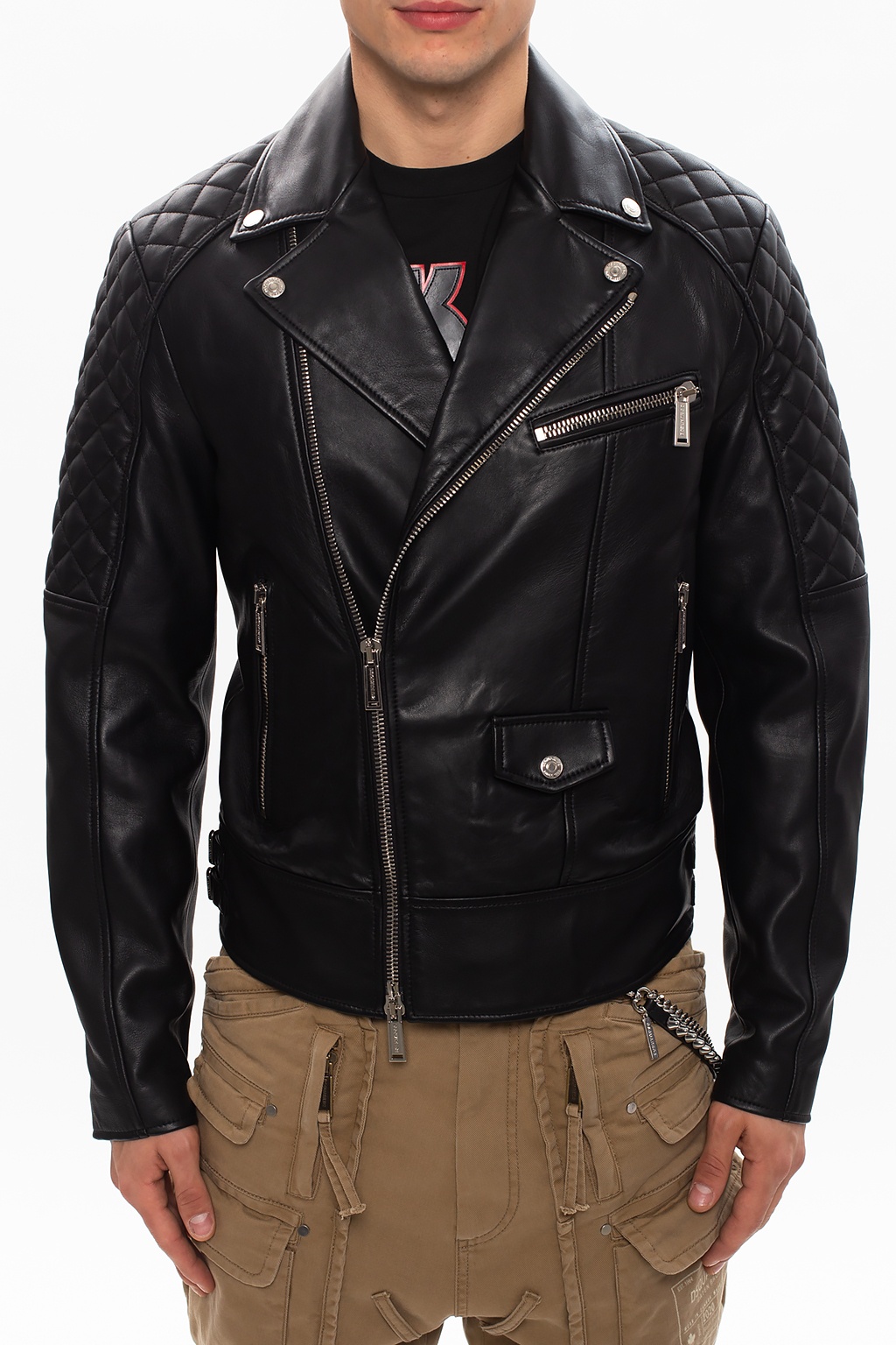 Leather biker jacket Dsquared2 - Vitkac 