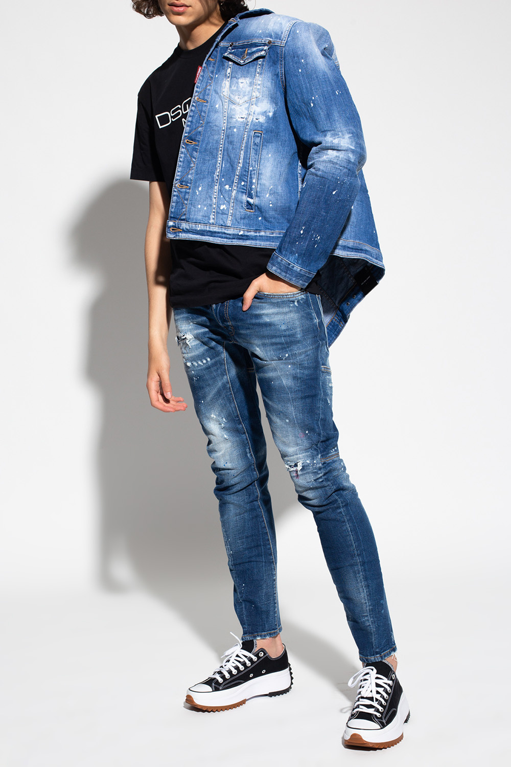 Dsquared2 Raw-edge denim com jacket