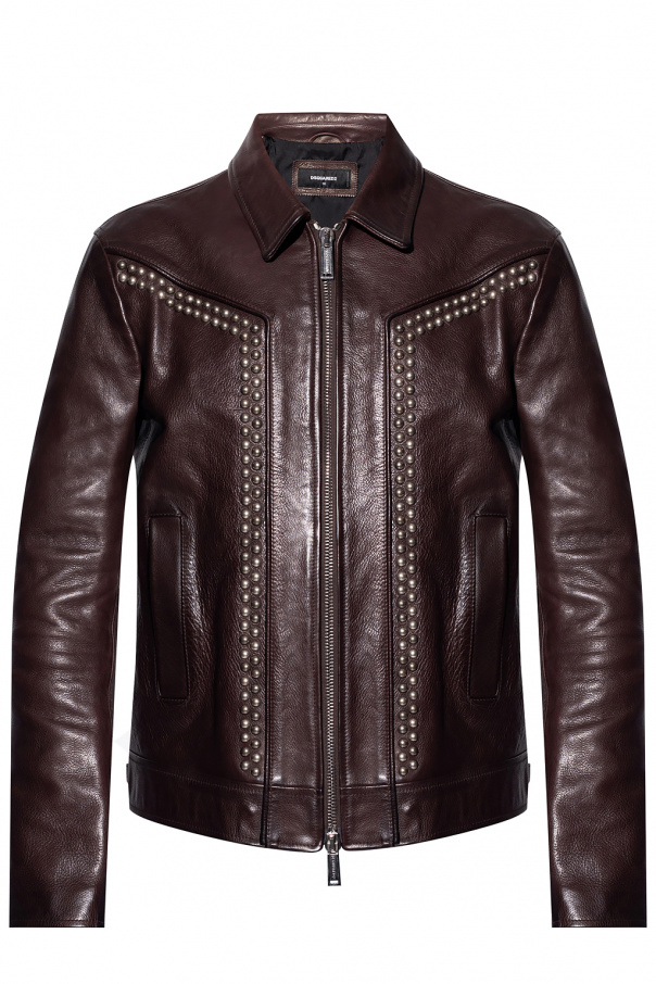 Dsquared2 Leather jacket with studs