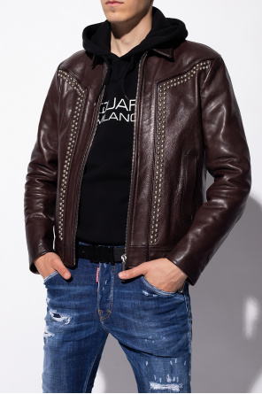 Dsquared2 Leather jacket with studs