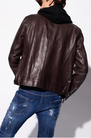 Dsquared2 Leather jacket Emporio with studs