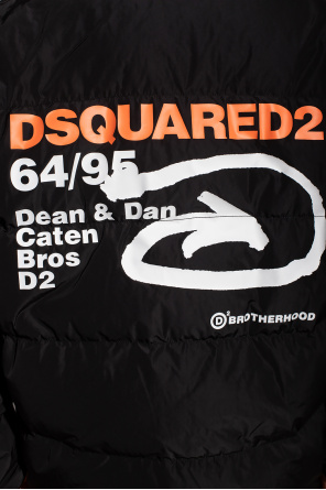 Dsquared2 Down jacket leather with logo