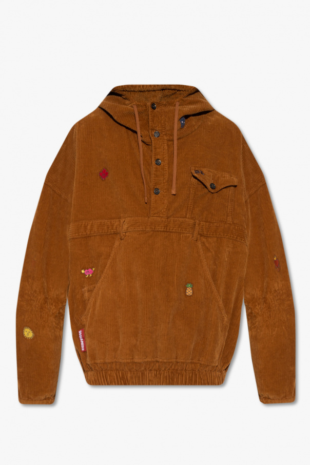 Dsquared2 Corduroy bleached hoodie