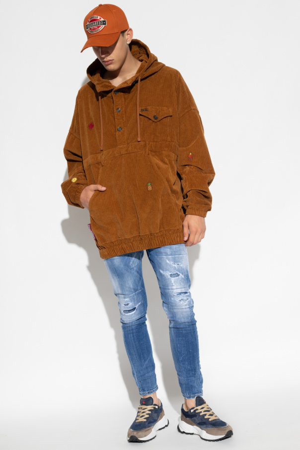 Dsquared2 Corduroy bleached hoodie