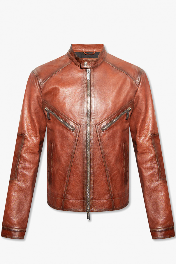 Dsquared2 Leather oxford jacket