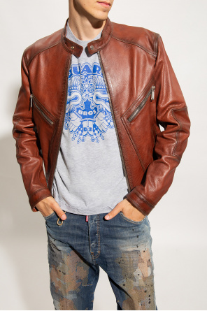 Dsquared2 Leather oxford jacket