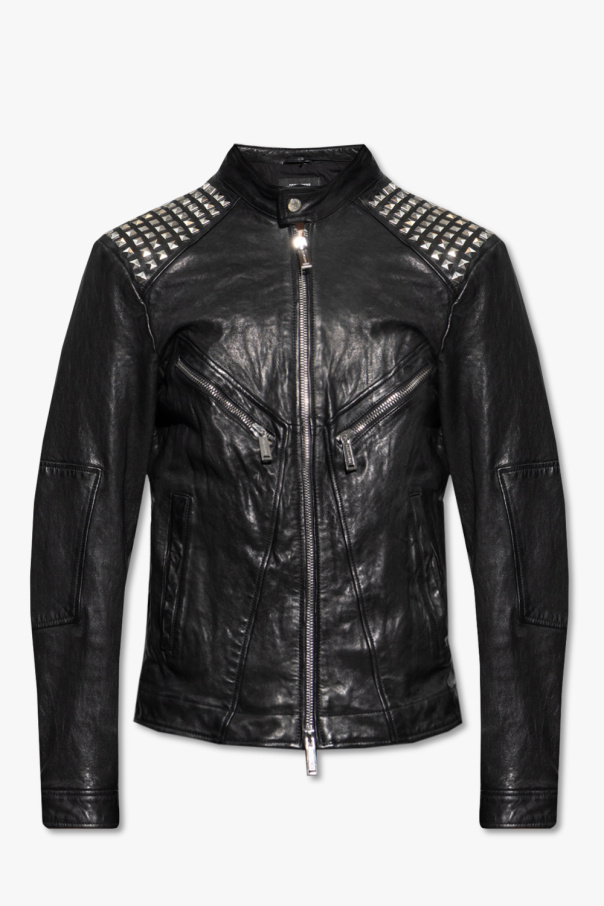 Dsquared2 Studded leather quilted jacket