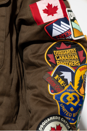Dsquared2 Hollister Marineblaues T-Shirt mit mittigem Logo und senkrechten Streifen
